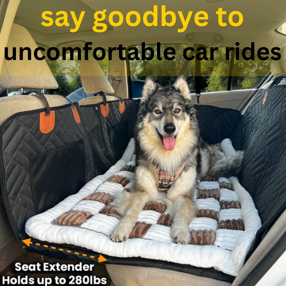 RuffBunks - Hard Bottom Dog Seat Protector + (FREE Dog Bed)