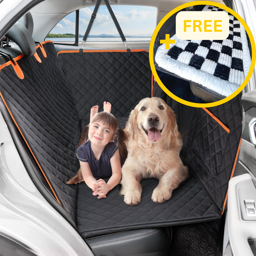 RuffBunks - Hard Bottom Dog Seat Protector + (FREE Dog Bed)