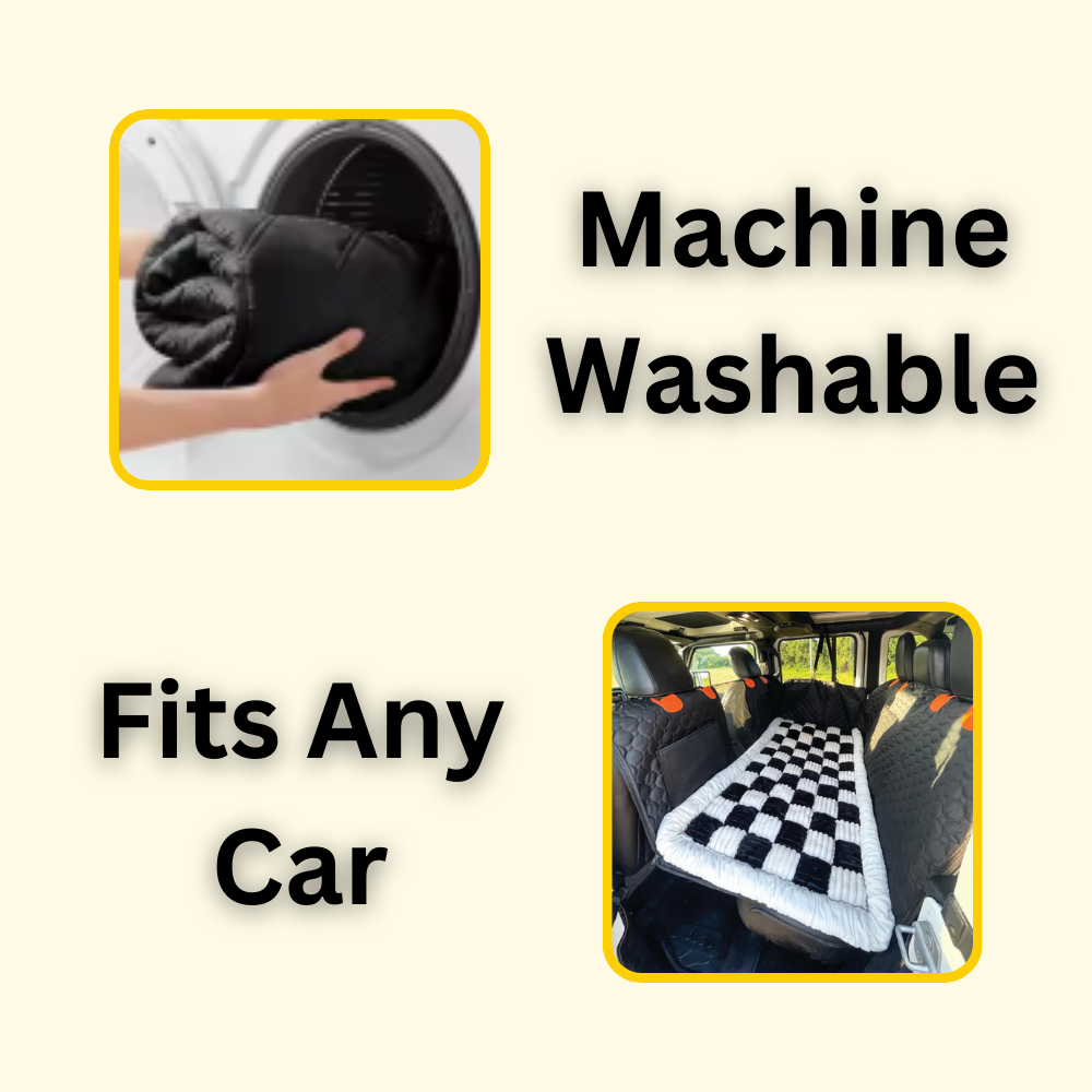 RuffBunks - Hard Bottom Dog Seat Protector + (FREE Dog Bed)