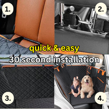 RuffBunks - Hard Bottom Dog Seat Protector + (FREE Dog Bed)